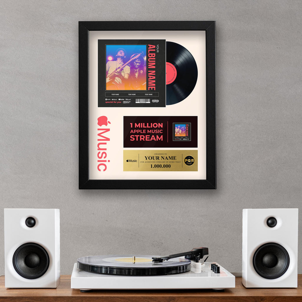 Apple Music Framed Custom Album Cover & Vinyl Record Display