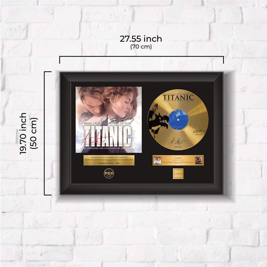 Titanic – Framed Gold Plated Record Vinyl  – Copy Signed – Premium Wall Art