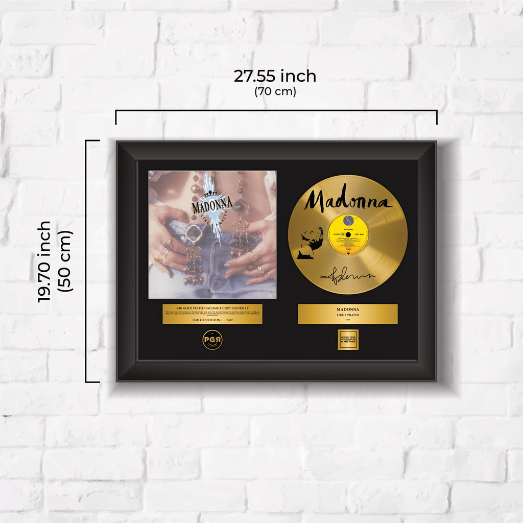 Madonna – Framed Gold Plated Record Vinyl  – Copy Signed – Premium Wall Art