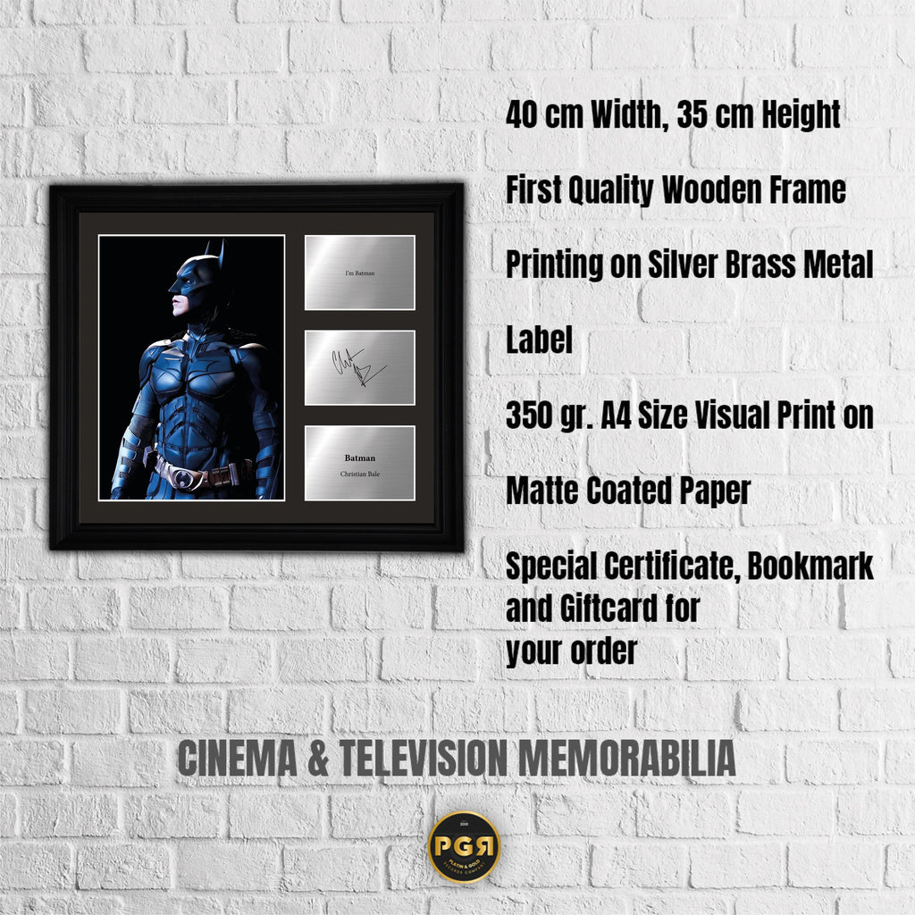 Batman - Christian Bale - Framed Movie Character Print with Copy Signed