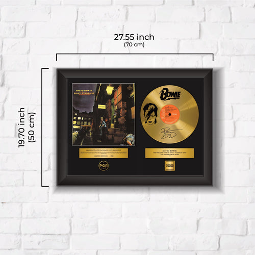 David Bowie – Framed Gold Plated Record Vinyl  – Copy Signed – Premium Wall Art