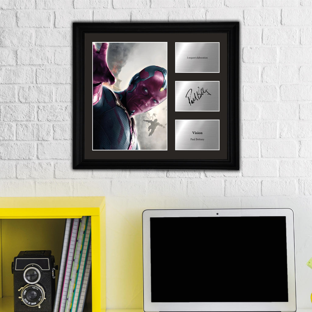 Vision - Paul Bettany - Framed Movie Character Print with Copy Signed