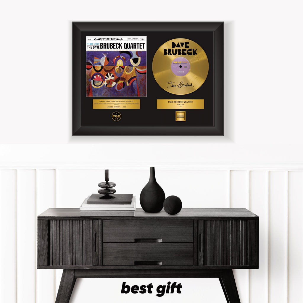 Dave Brubeck – Framed Gold Plated Record Vinyl  – Copy Signed – Premium Wall Art