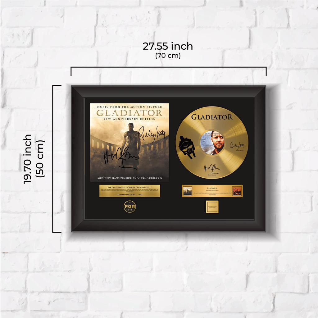 Gladiator – Framed Gold Plated Record Vinyl  – Copy Signed – Premium Wall Art