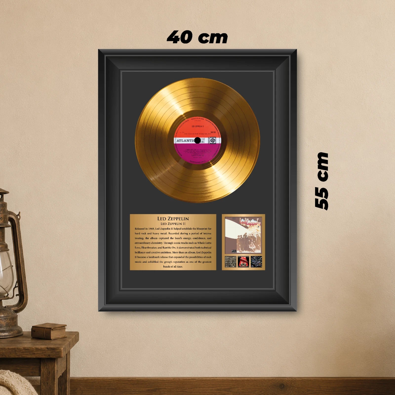 Led Zeppelin II Gold Record Framed Wall Art Classic Rock Memorabilia