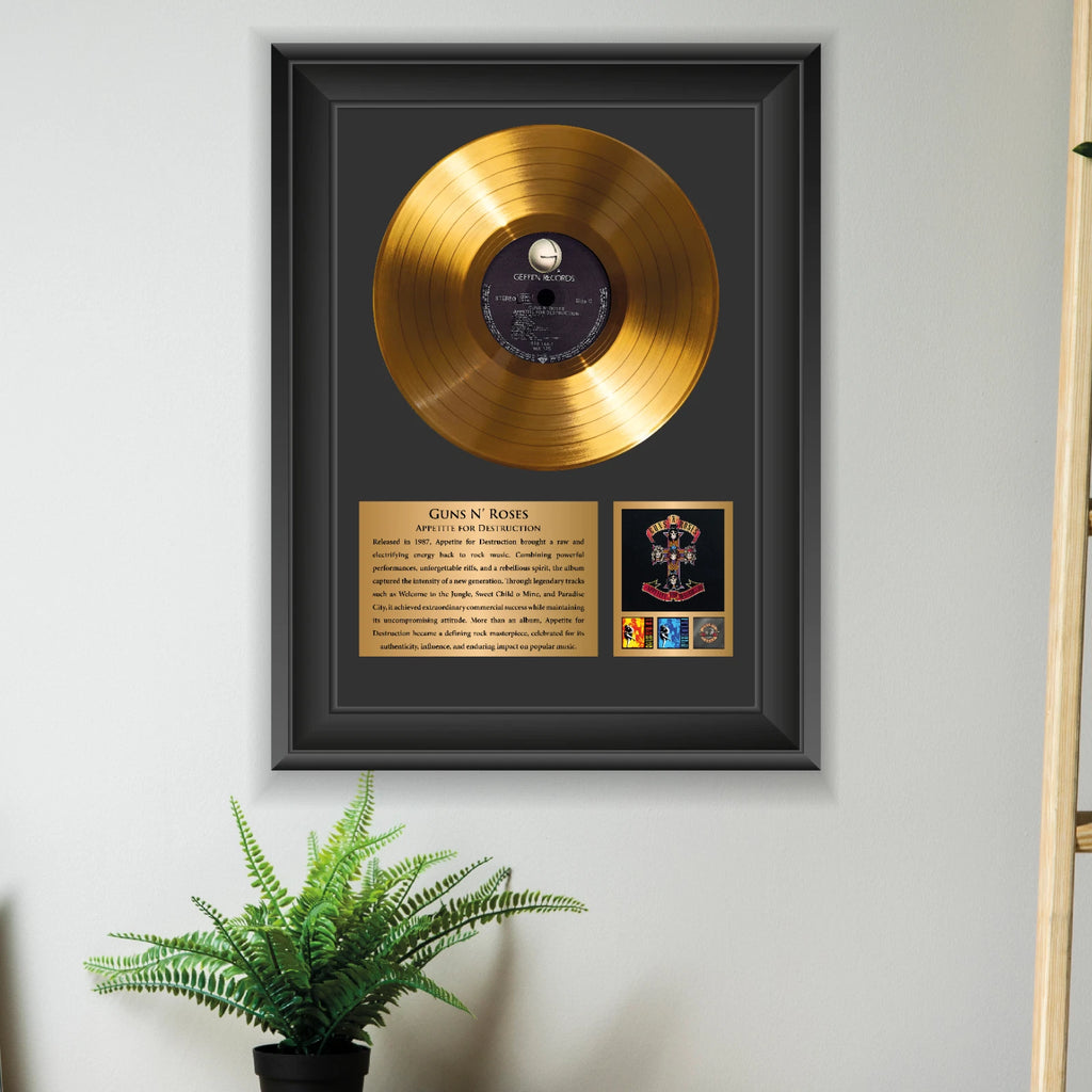 Guns N' Roses Appetite for Destruction Gold Record Framed Wall Art