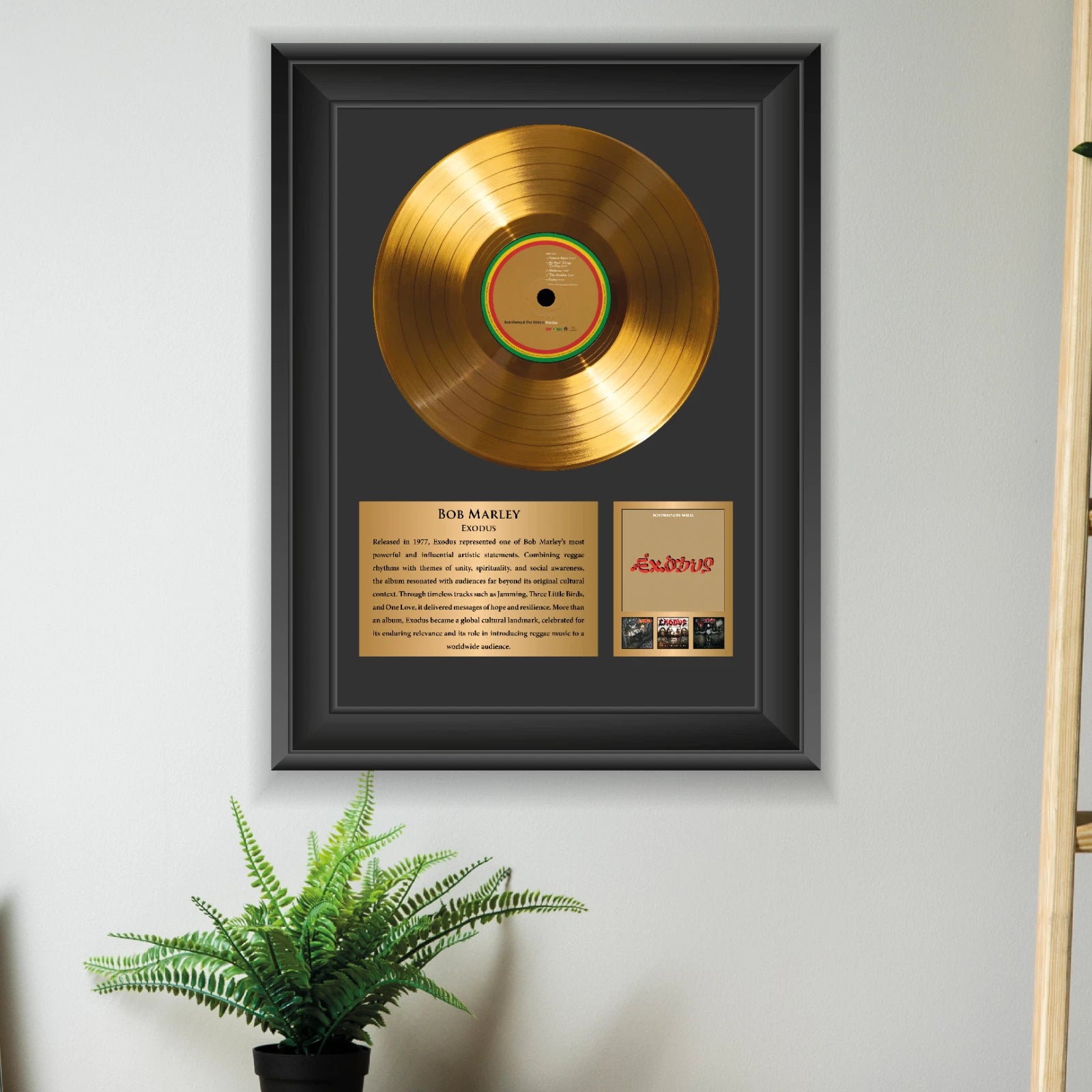 Bob Marley Exodus Gold Record Framed Wall Art Reggae Memorabilia