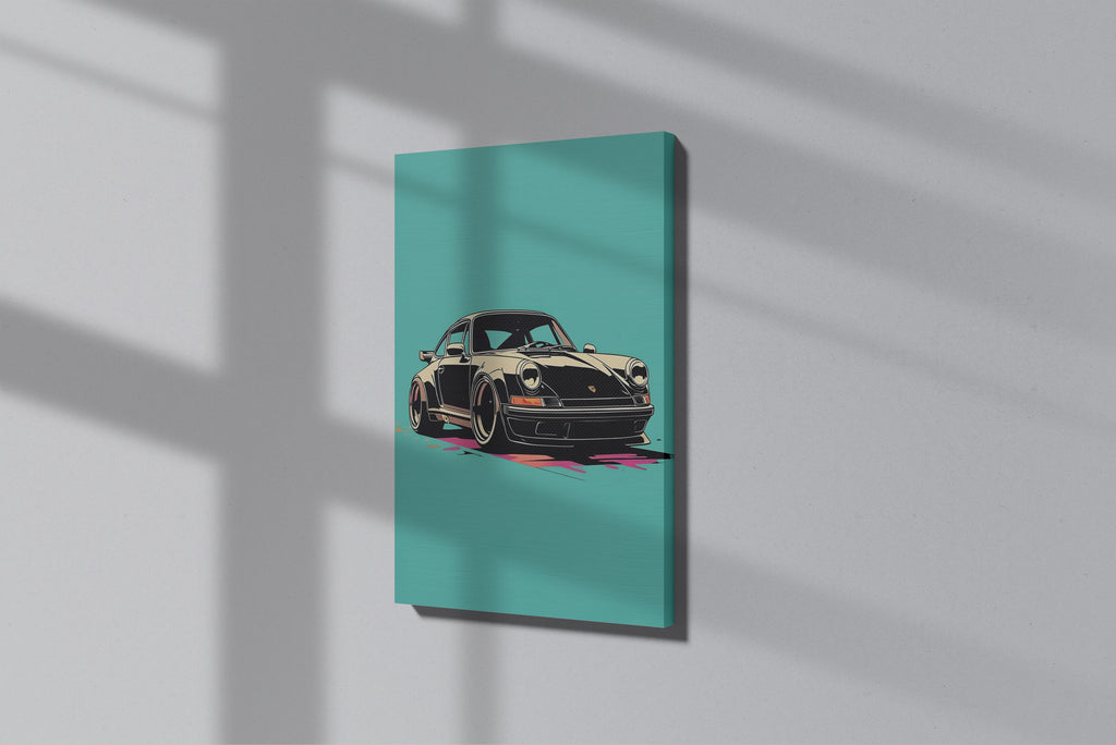 GeekCultcha Porsche Retro Style Premium Canvas Print