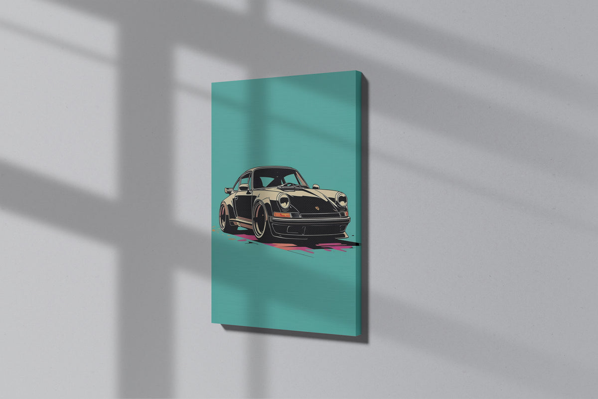 GeekCultcha Porsche Retro Style Premium Canvas Print