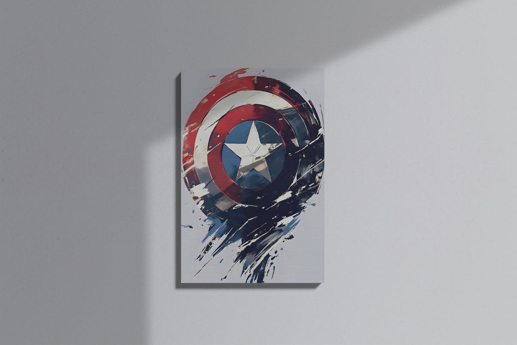 GeekCultcha Marvel Captain America Shield Design Premium Canvas Painting