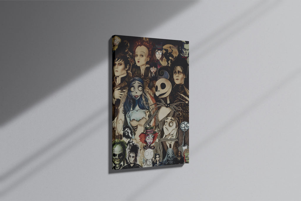 GeekCultcha Tim Burton Characters Premium Canvas Print