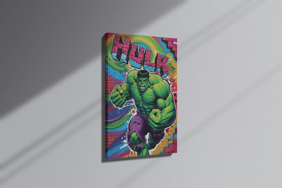 GeekCultcha Marvel Hulk Premium Canvas Painting Comic Book Style