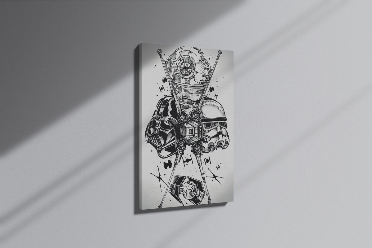 GeekCultcha Star Wars Darth Vader and Stormtrooper Themed Premium Canvas Painting