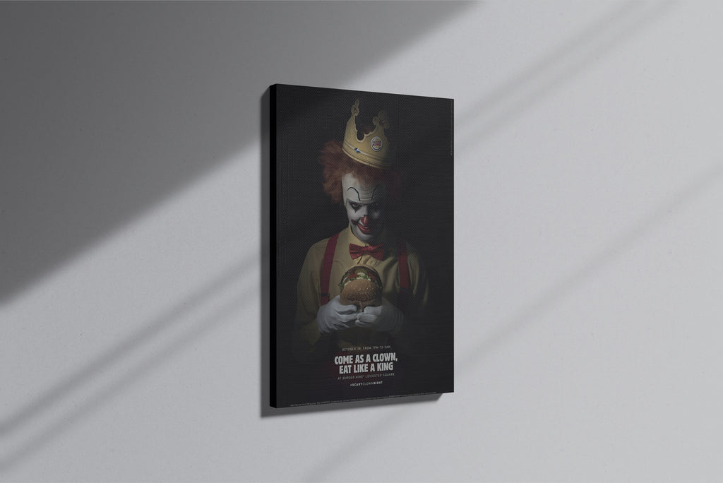 GeekCultcha Burger King Crown and Clown Premium Canvas Painting