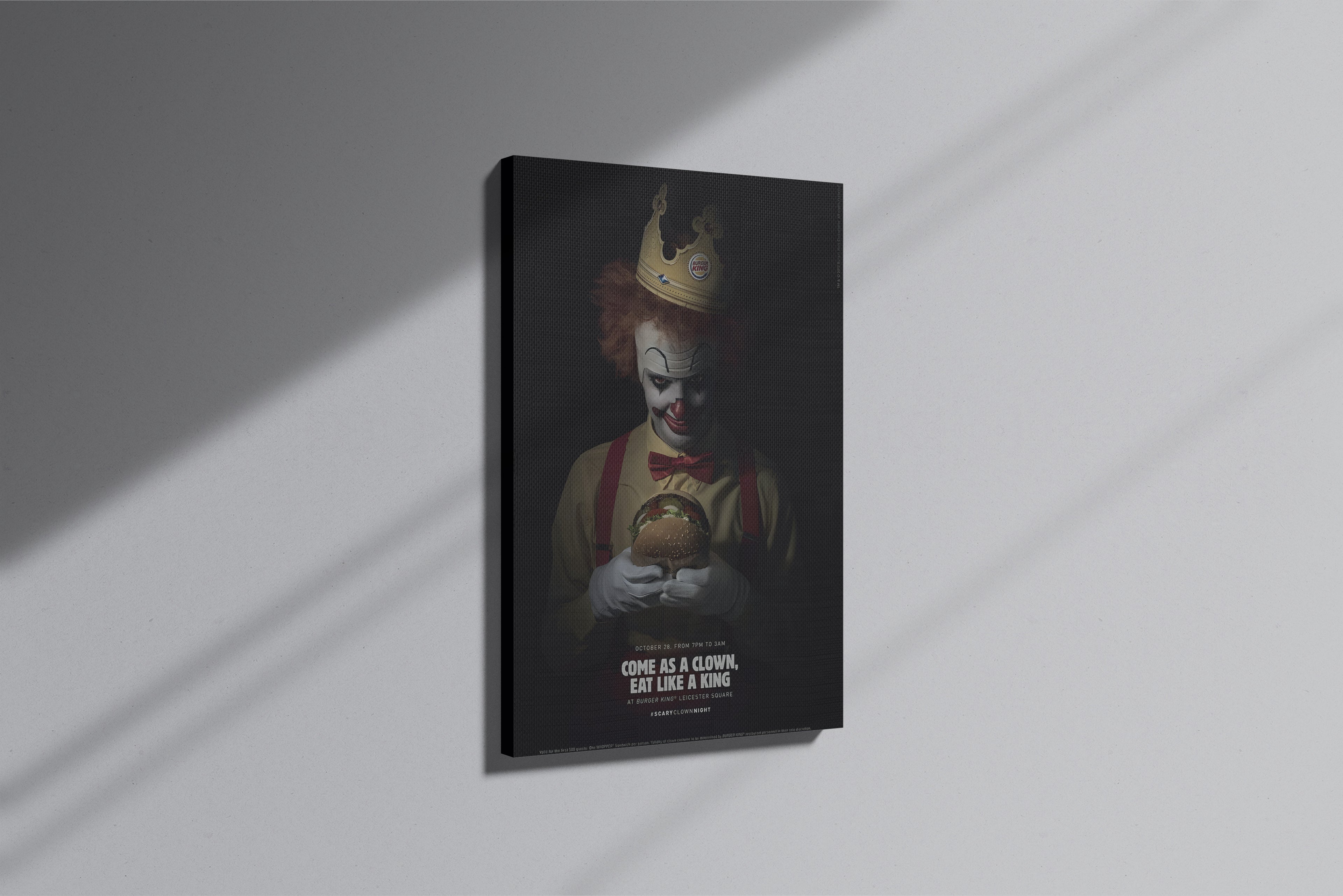 GeekCultcha Burger King Crown and Clown Premium Canvas Painting