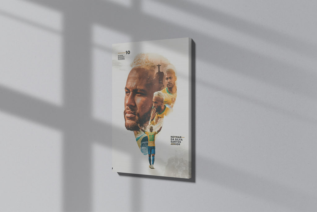 GeekCultcha Brazil Football Team Neymar Premium Canvas Painting