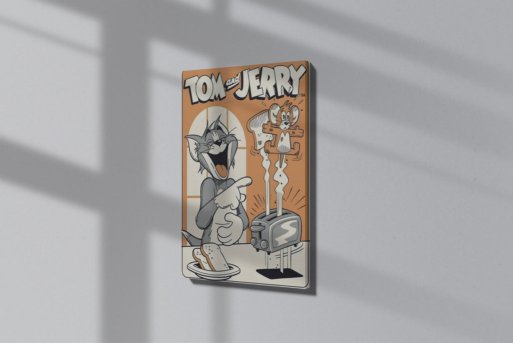 GeekCultcha Tom and Jerry Cartoon Themed Premium Canvas Painting