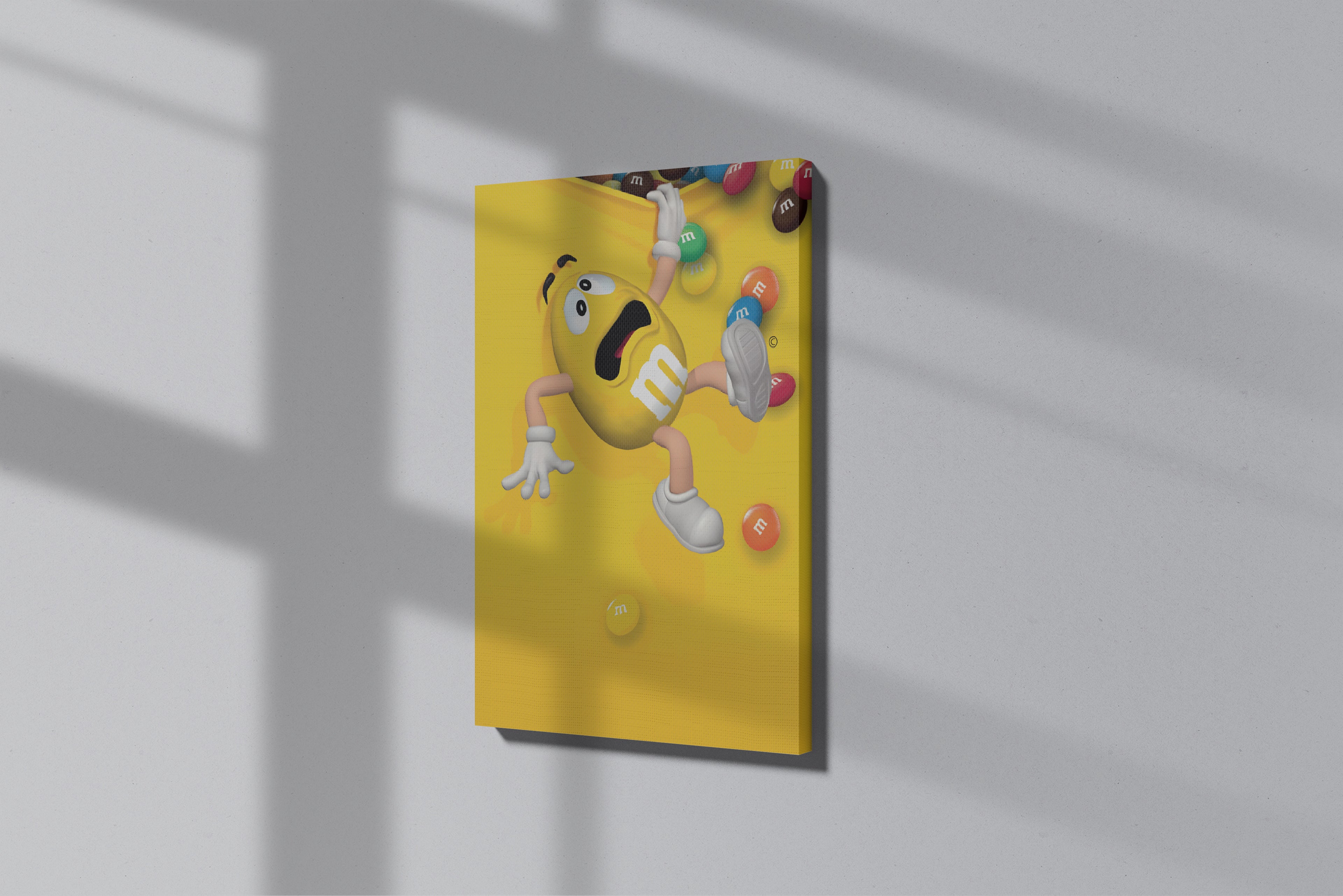 GeekCultcha M&M's Yellow Character Premium Canvas Painting