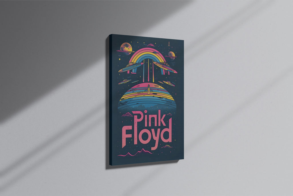 GeekCultcha Pink Floyd Space Themed Premium Canvas Painting