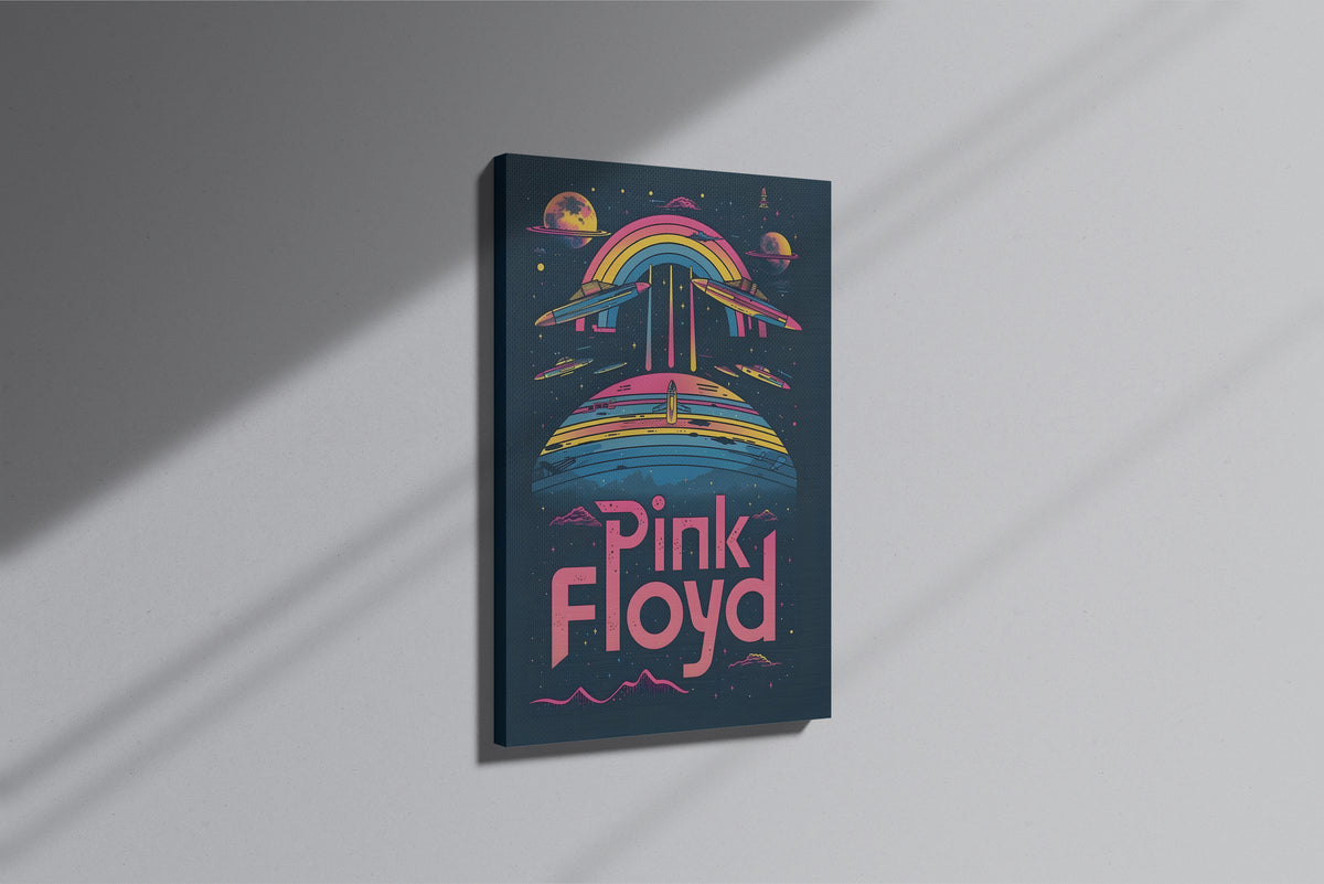 GeekCultcha Pink Floyd Space Themed Premium Canvas Painting