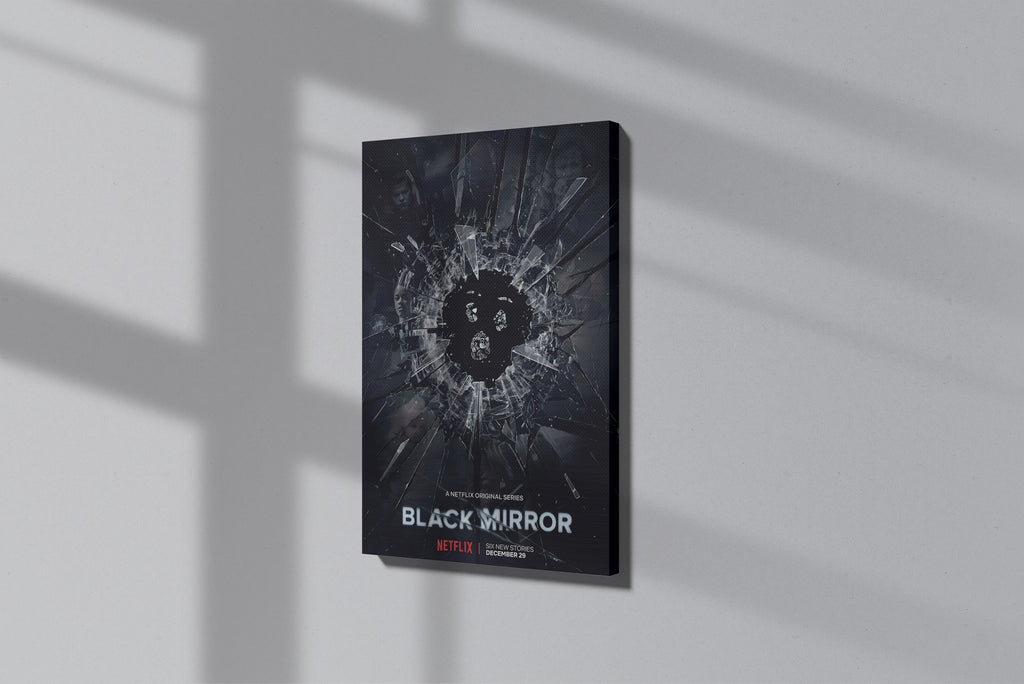GeekCultcha Black Mirror Premium Canvas Painting Broken Glass Theme