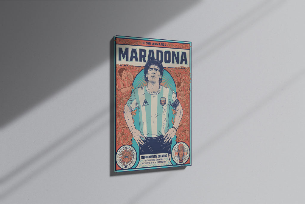 GeekCultcha Diego Maradona Football Legend Premium Canvas Painting