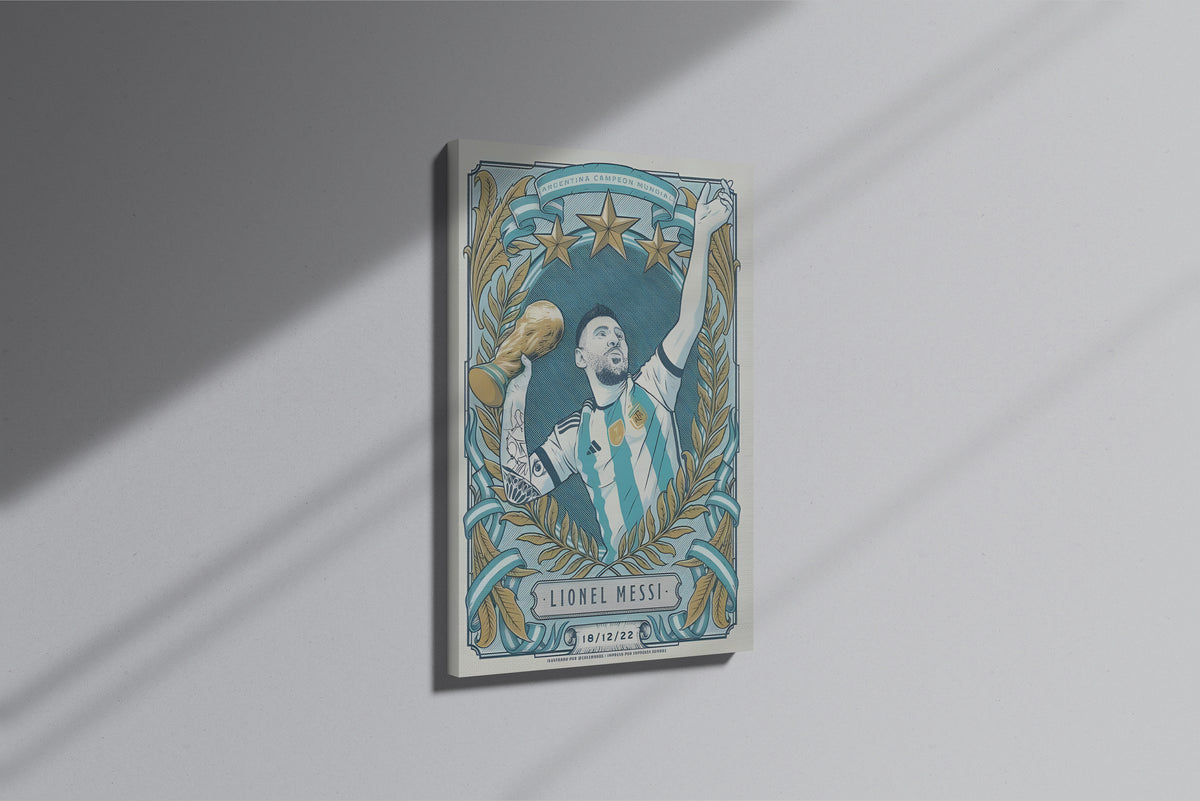 GeekCultcha Lionel Messi World Cup Themed Premium Canvas Painting
