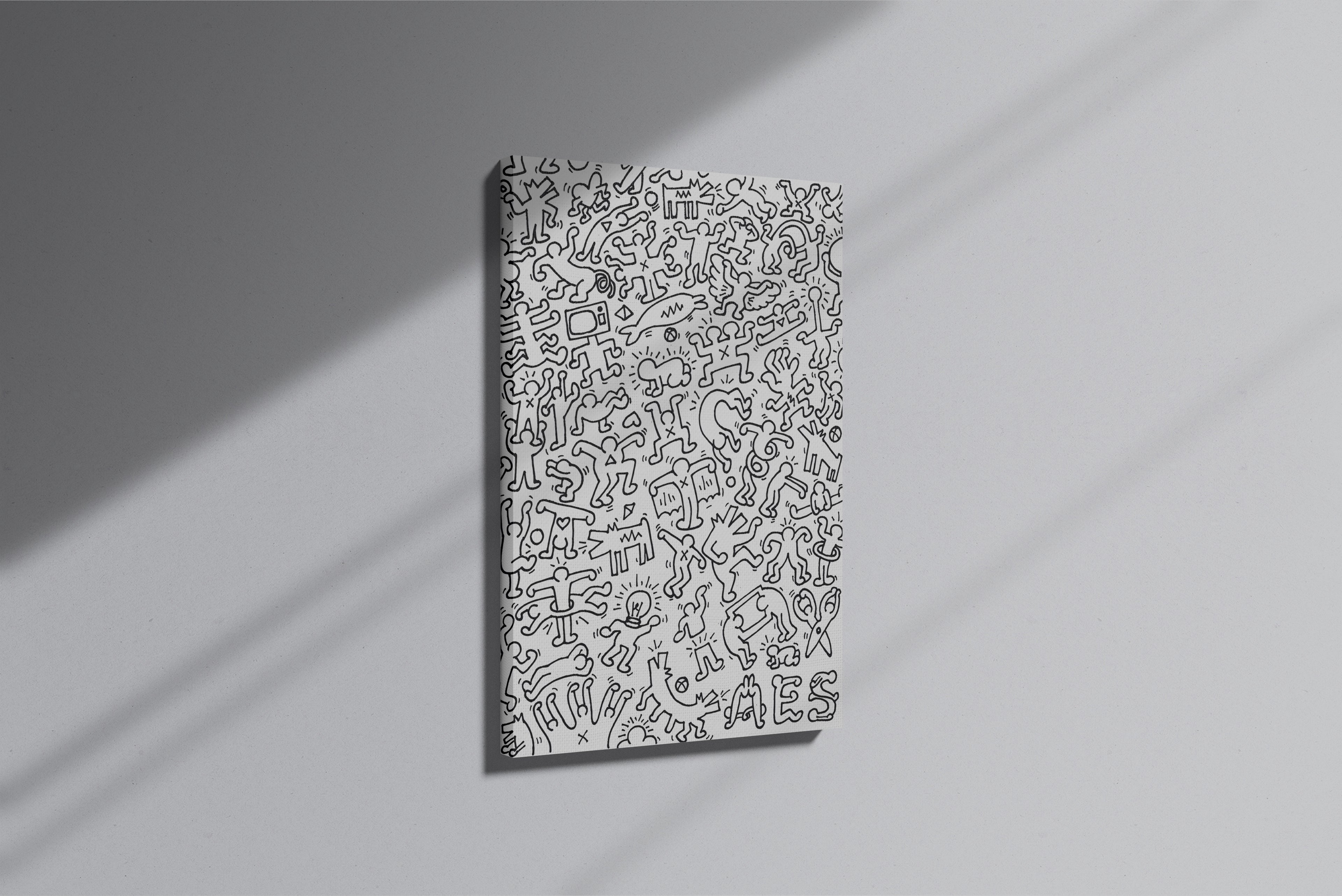 GeekCultcha Keith Haring Stylized Art Premium Canvas Print
