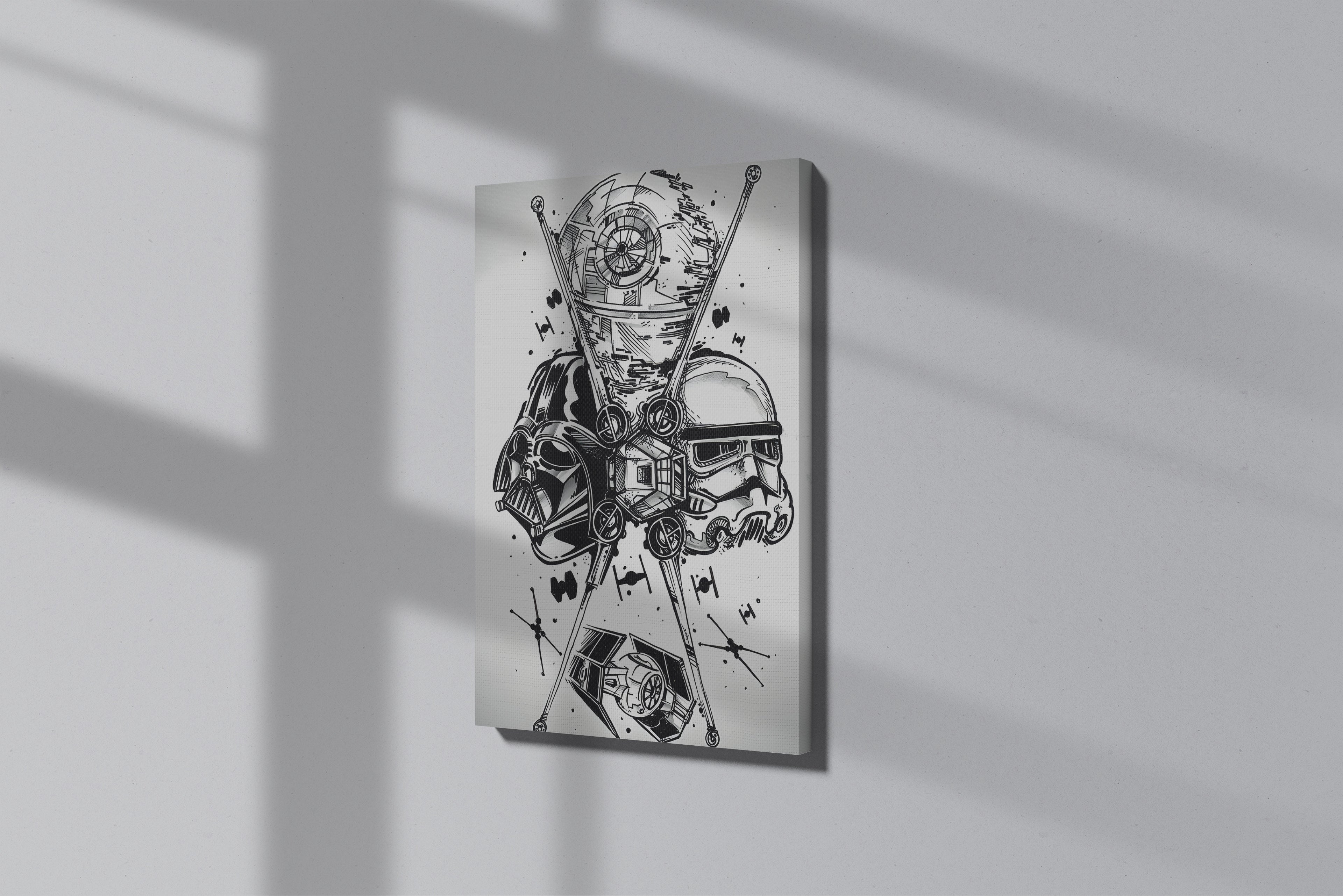 GeekCultcha Star Wars Darth Vader and Stormtrooper Themed Premium Canvas Painting