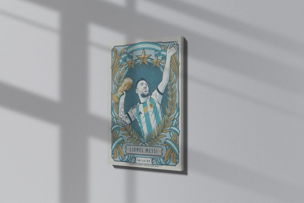 GeekCultcha Lionel Messi World Cup Themed Premium Canvas Painting
