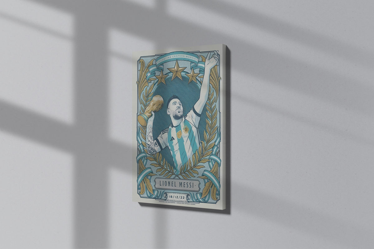 GeekCultcha Lionel Messi World Cup Themed Premium Canvas Painting