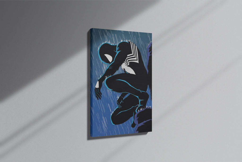 GeekCultcha Marvel Spider-Man Black Suit Premium Canvas Painting