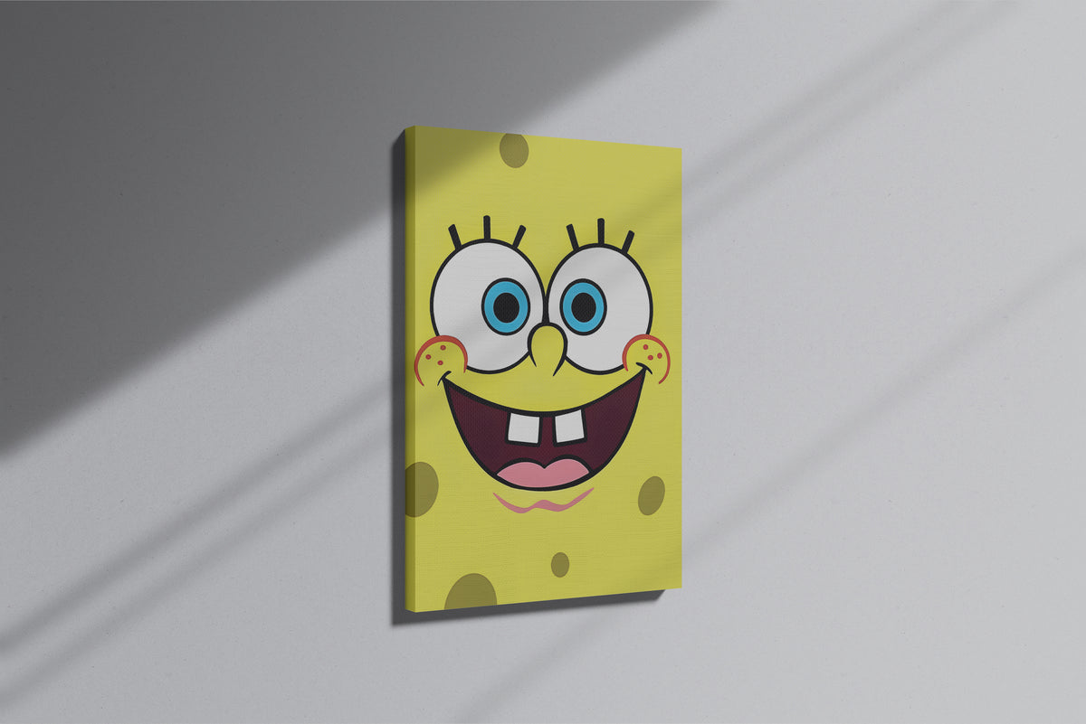 GeekCultcha SpongeBob SquarePants Face Themed Premium Canvas Painting