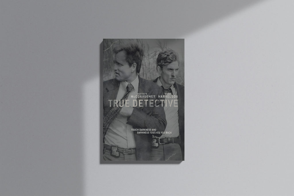 GeekCultcha True Detective Canvas Painting Black and White