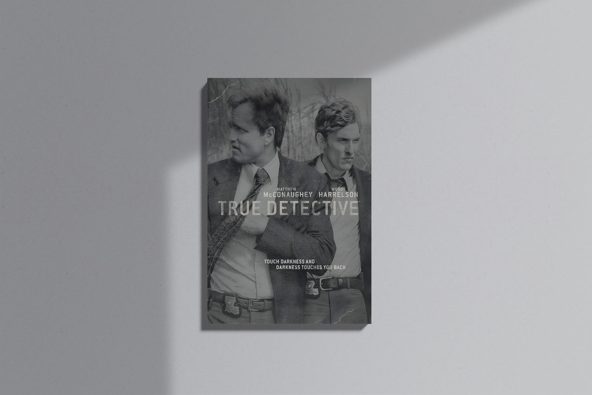 GeekCultcha True Detective Canvas Painting Black and White