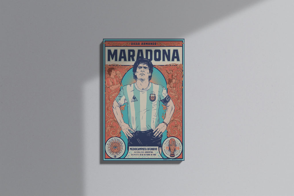 GeekCultcha Diego Maradona Football Legend Premium Canvas Painting