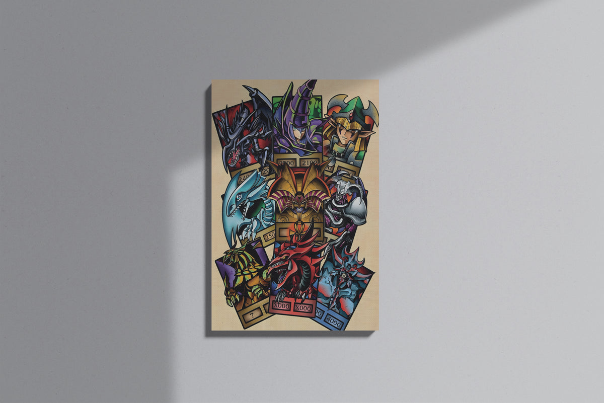 GeekCultcha Yu-Gi-Oh! Dragon and Wizard Characters Premium Canvas Painting
