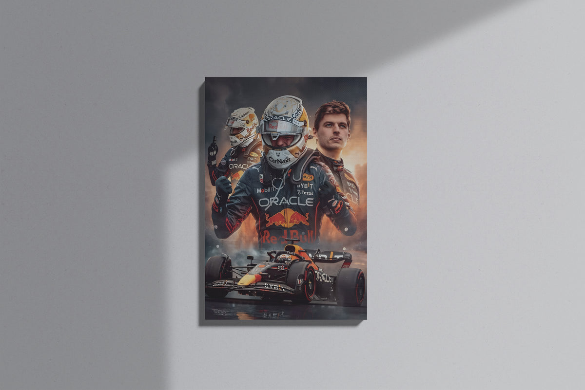 GeekCultcha Red Bull Racing Max Verstappen Premium Canvas Print