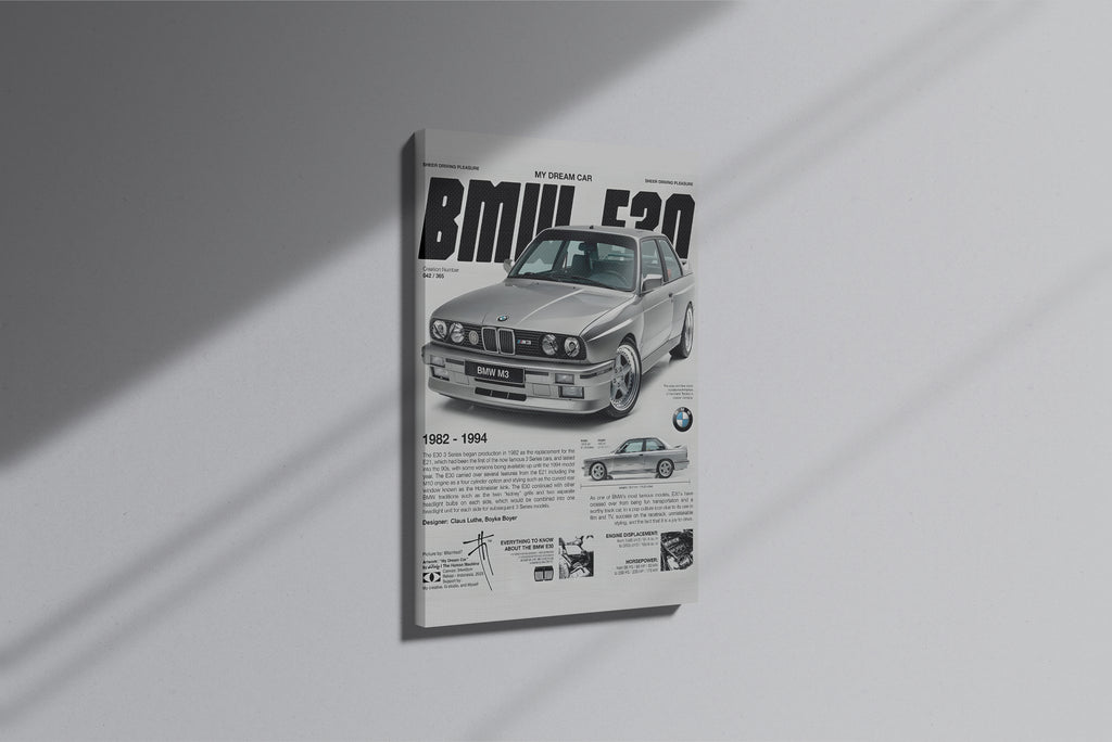 GeekCultcha BMW E30 Premium Canvas Print