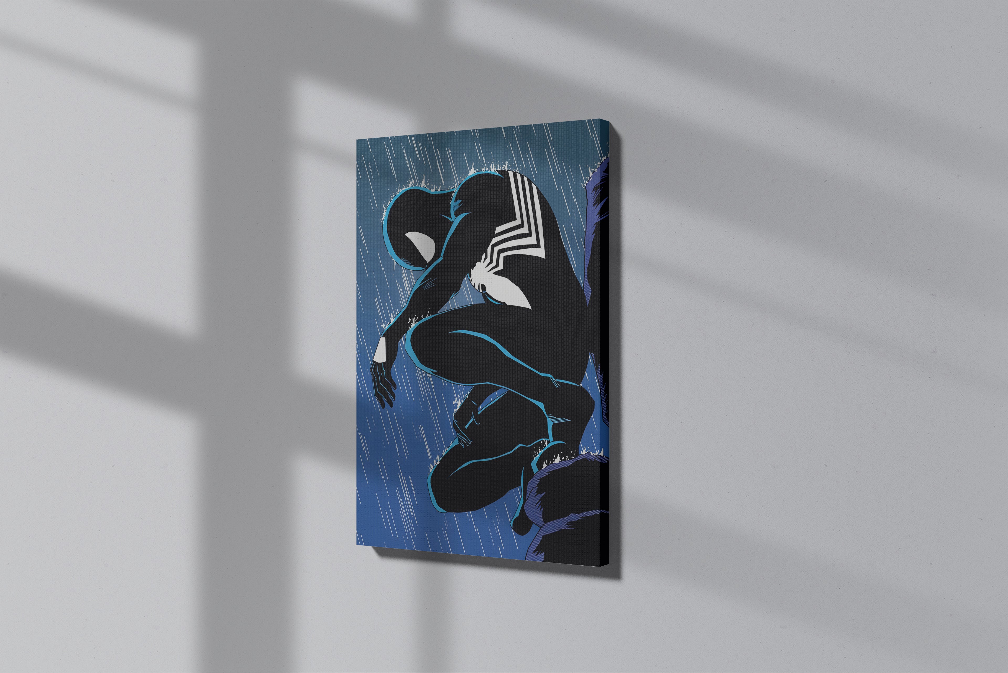GeekCultcha Marvel Spider-Man Black Suit Premium Canvas Painting