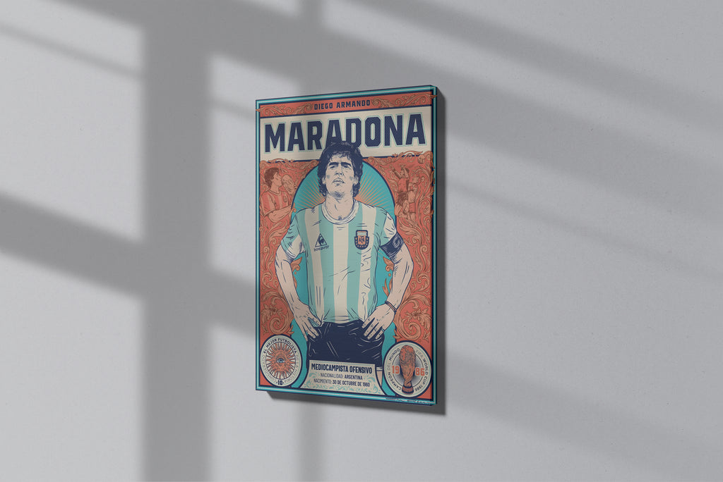 GeekCultcha Diego Maradona Football Legend Premium Canvas Painting