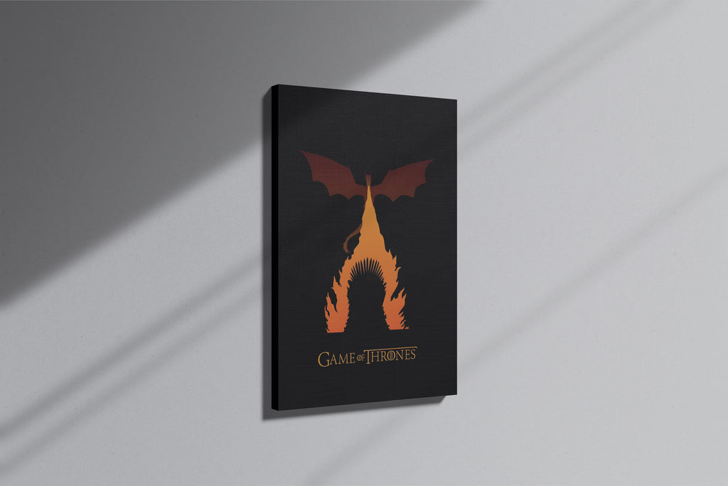 GeekCultcha Game of Thrones Throne and Dragon Premium Canvas Print