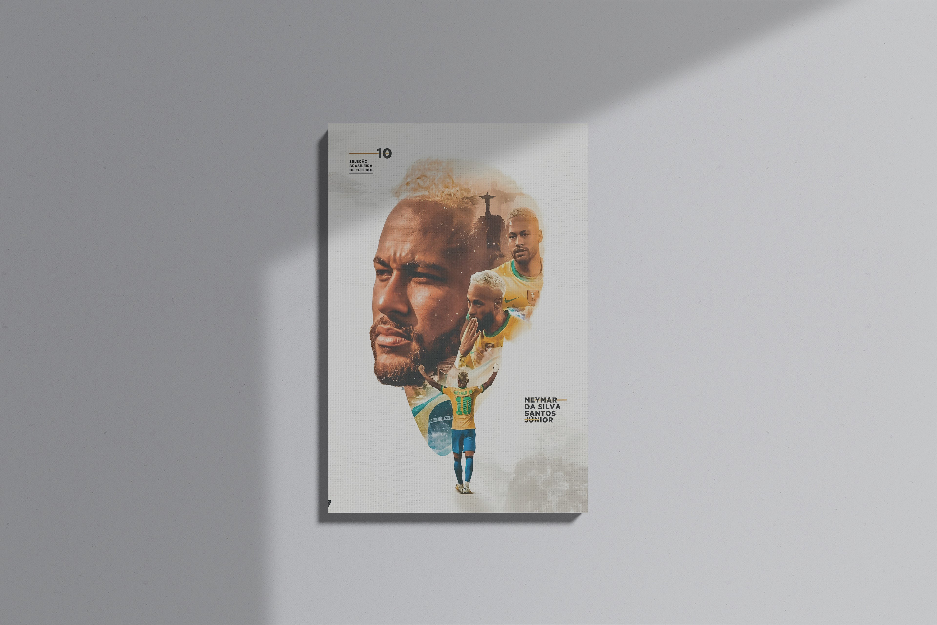 GeekCultcha Brazil Football Team Neymar Premium Canvas Painting