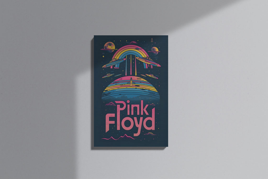 GeekCultcha Pink Floyd Space Themed Premium Canvas Painting