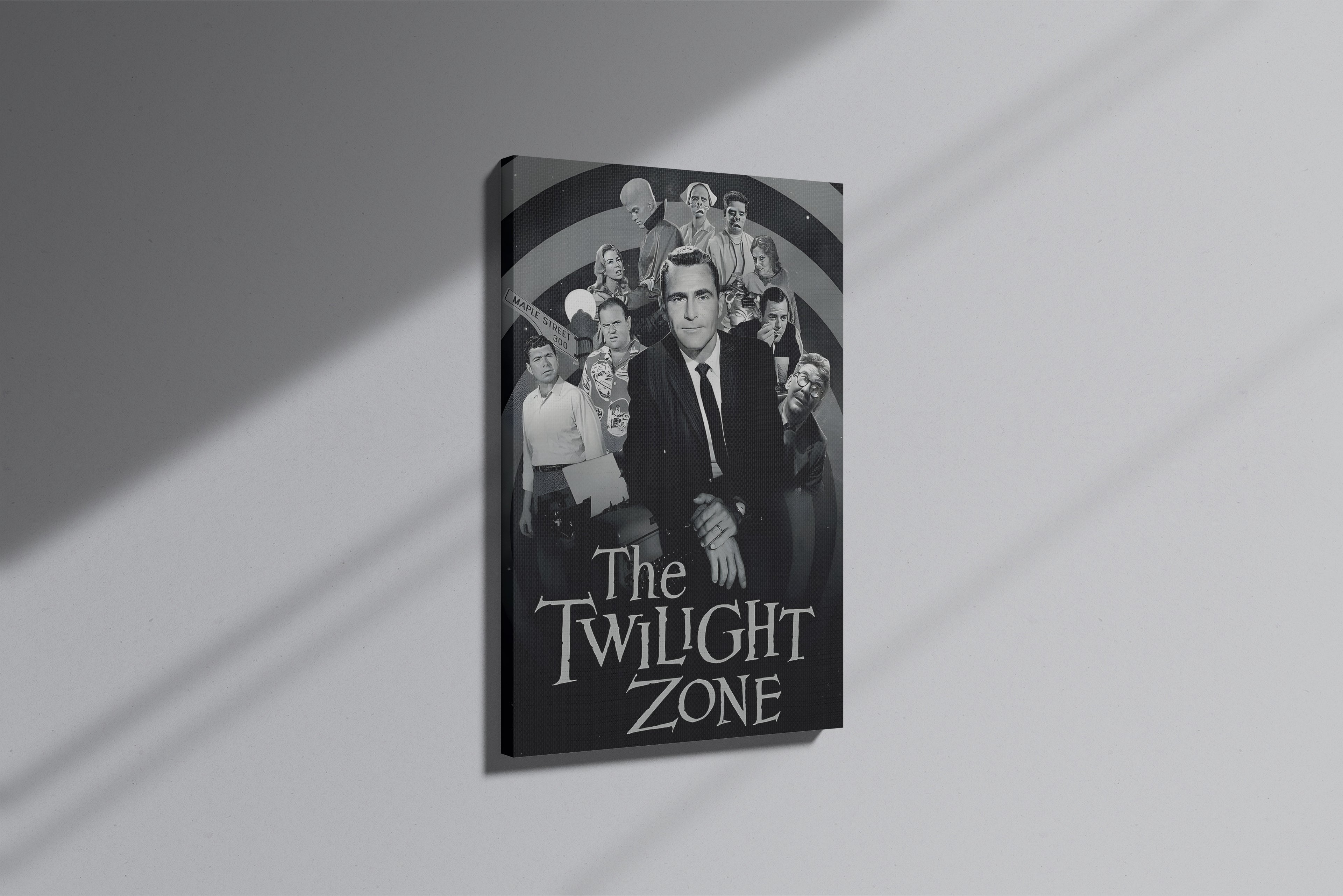 GeekCultcha Premium Canvas Painting with Classic Twilight Zone Poster Design