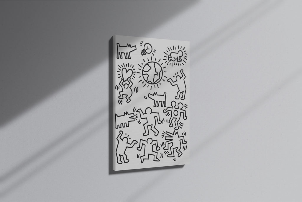 GeekCultcha Keith Haring Patterned Premium Canvas Print