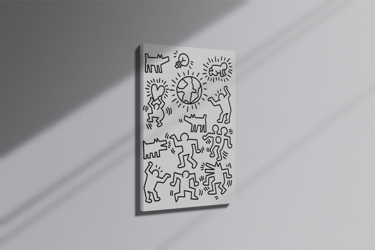 GeekCultcha Keith Haring Patterned Premium Canvas Print