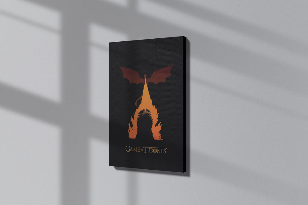 GeekCultcha Game of Thrones Throne and Dragon Premium Canvas Print