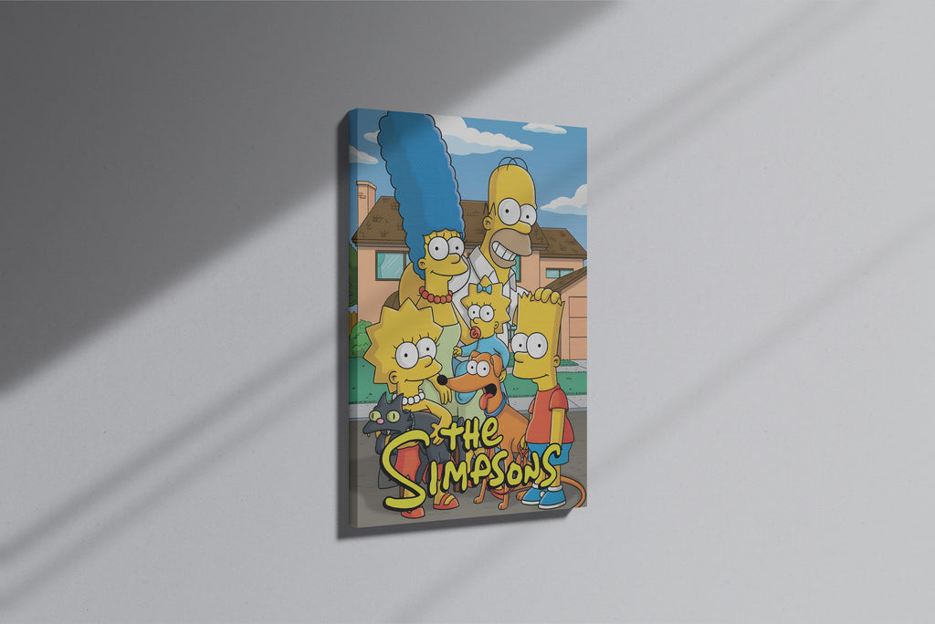 GeekCultcha The Simpsons Family Portrait Premium Canvas Painting
