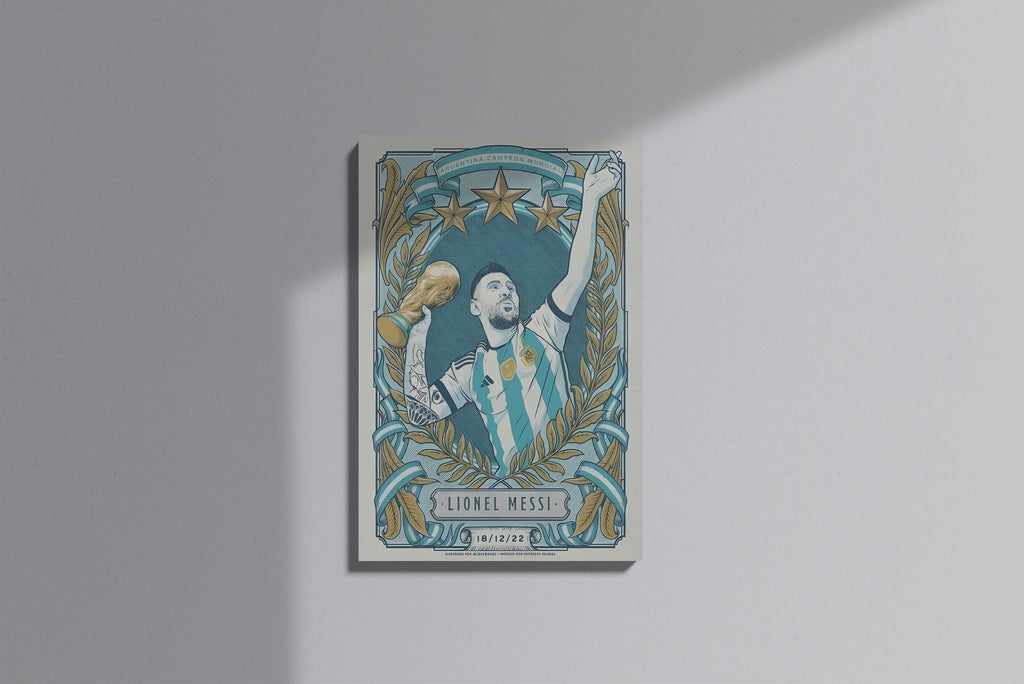 GeekCultcha Lionel Messi World Cup Themed Premium Canvas Painting